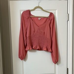 Sew In Love Pink Smocked Blouse